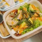 vegetable salad on white plastic container