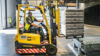 person using forklift