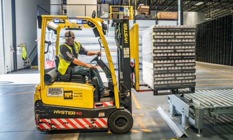 person using forklift