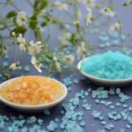 blue and yellow rock salts