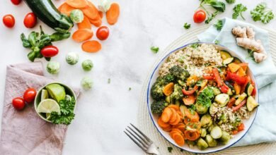 flat lay photography of vegetable salad on plate