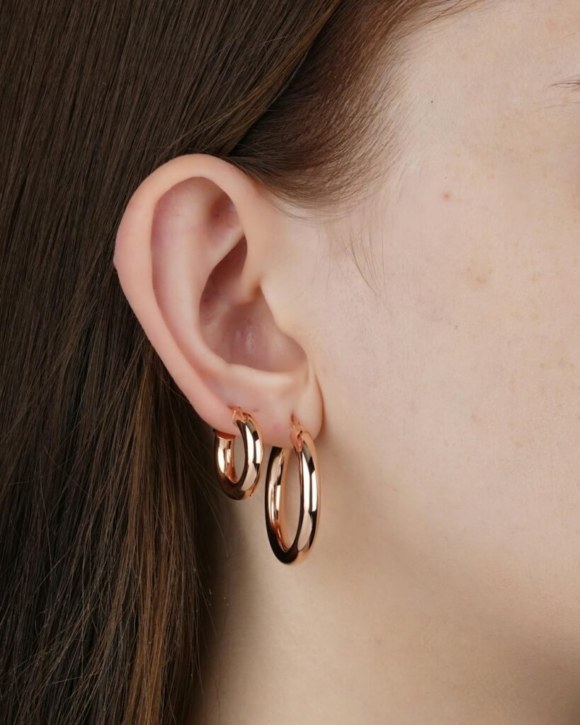 hoops earrings in ear
