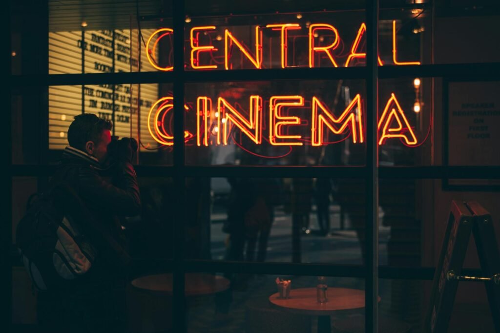 orange central cinema led signage