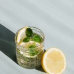 glass of refreshing drink on table