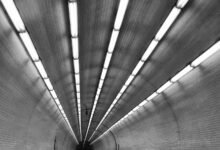 cars driving in tunnel