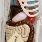 sticky note on a skeleton model