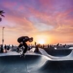 man skating on skate field