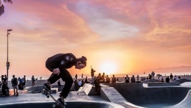 man skating on skate field