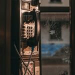 black and gray telephone booth